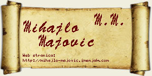 Mihajlo Majović vizit kartica